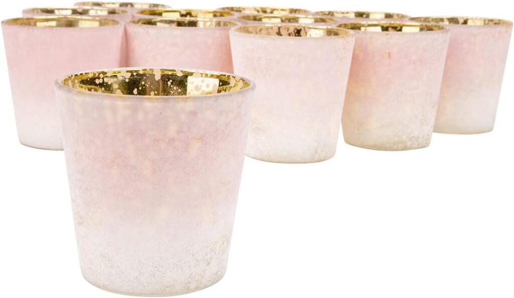 Koyal Wholesale 3 Tall Pink Frosted Ombre Mercury Glass Votive Candle Holders, Set of 12, Bulk Tealight Holders, Tablescapes, Wedding, Home Decor, Office, Restaurant, Table Setting Decorations Koyal Wholesale 3 Tall Pink Frosted Ombre Mercury Glass Votive Candle Holders, Set of 12, Bulk Tealight Holders, Tablescapes, Wedding, Home Decor, Office, Restaurant, Table Setting Decorations