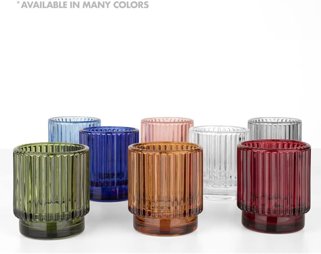 Koyal Wholesale Ribbed Glass Votive Holders (Olive Green, 6) Koyal Wholesale Ribbed Glass Votive Holders (Olive Green, 6)