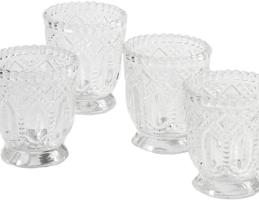 Koyal Wholesale Vintage Glass Candle Holder (Pack of 6), 3 x 2.75