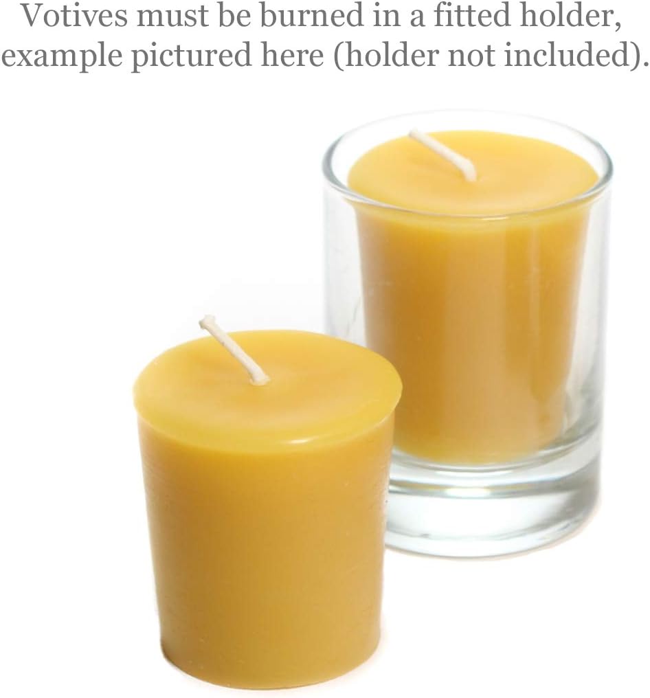 Bluecorn Beeswax 100% Pure Beeswax Votive Candles | Natural Beeswax Candles, Ivory White Beeswax Votives, 4-Pack | Long Burn (12+ Hours) | Soy, Paraffin,  Fragrance Free | Handmade in Colorado