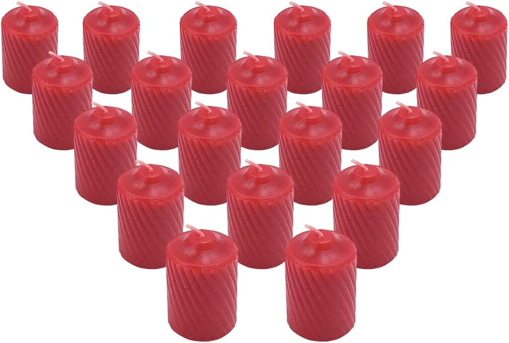 General Wax 15 Hour Scented Votive Candles 20 Candles Per Box with Texured Finish (Red Spice Scent) General Wax 15 Hour Scented Votive Candles 20 Candles Per Box with Texured Finish (Red Spice Scent)
