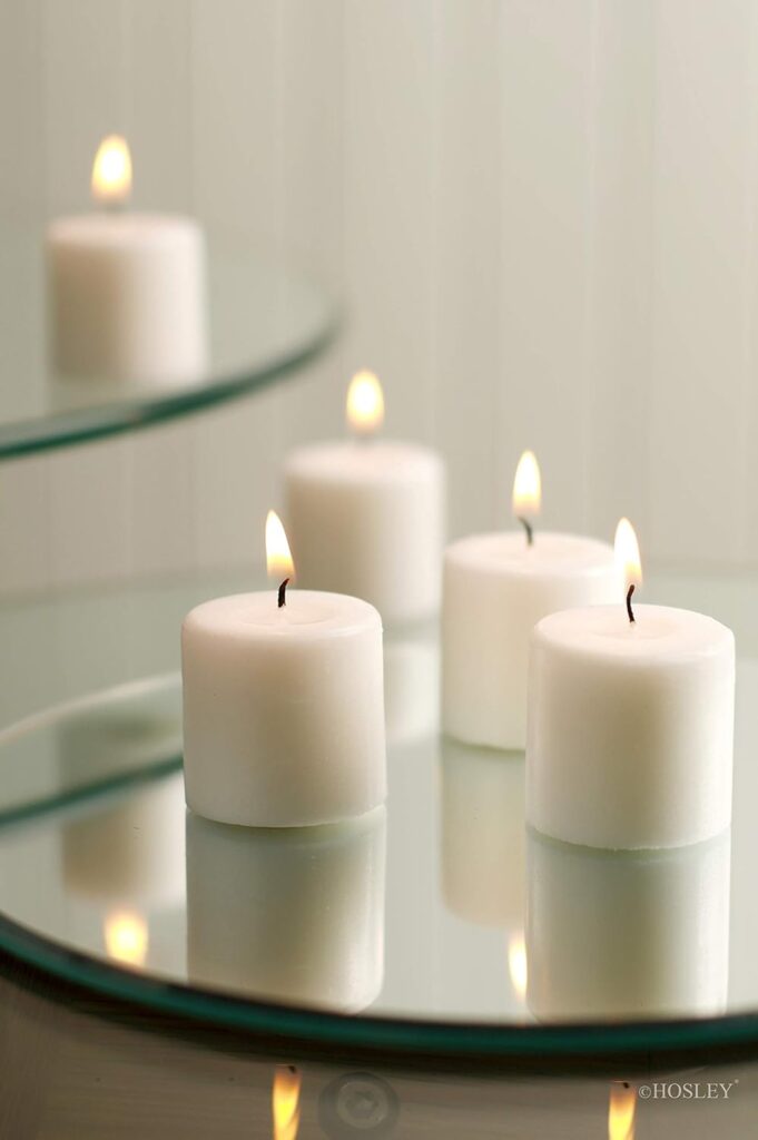 Hosleys Set of 30 Unscented White Votive Candles Hosleys Set of 30 Unscented White Votive Candles