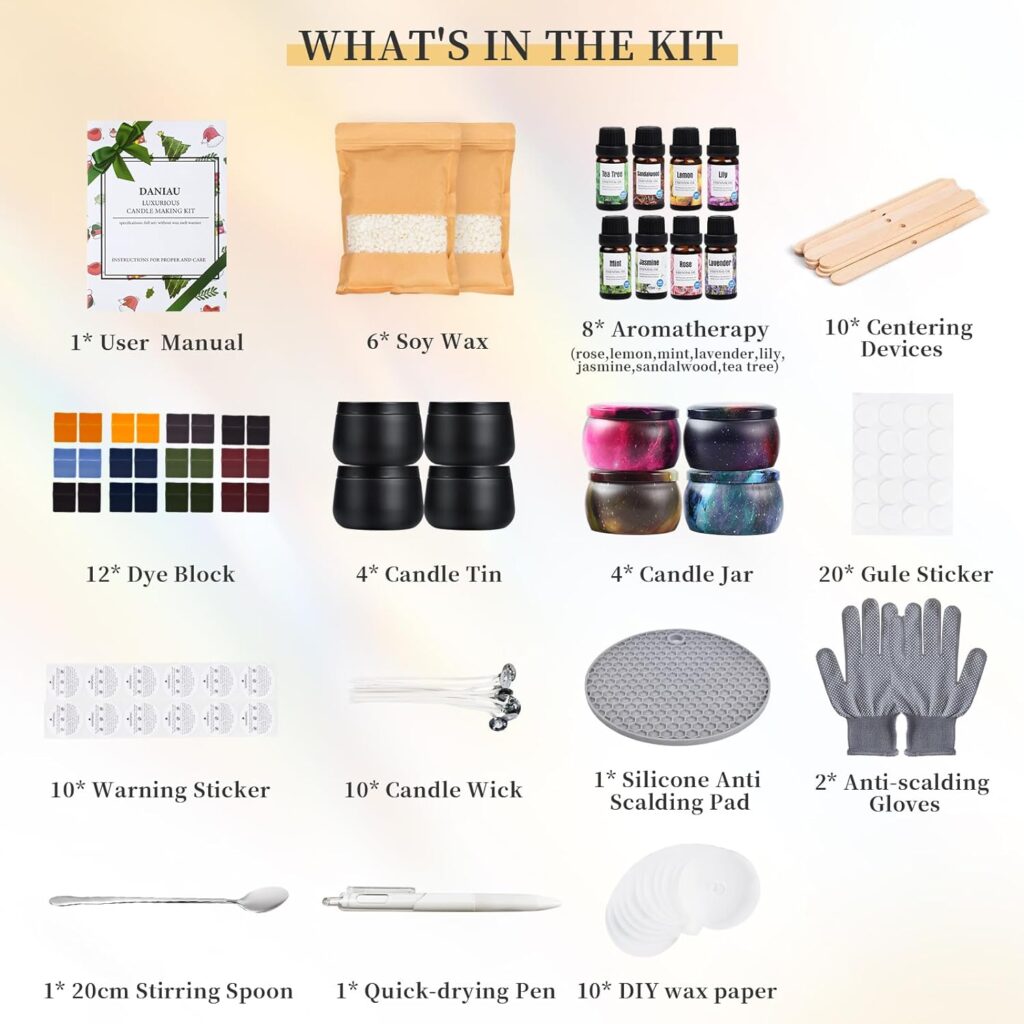 DANIAU Candle Making Kit for Adults, Digital Wax Melt Warmer DIY Starter Candle Making Supplies (Full Kits)