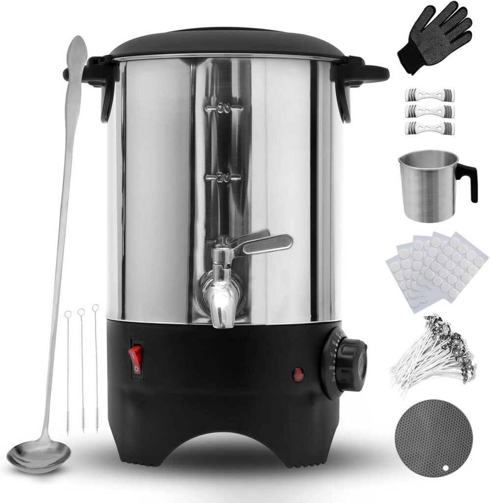 Wax Melter for Candle Making - 5L Wax Melter for Candle Making Candle, Commercial Candle Maker Machine with Quick Pour Spoutfor and Temperature Control for Business or Home(White 5L) Wax Melter for Candle Making - 5L Wax Melter for Candle Making Candle, Commercial Candle Maker Machine with Quick Pour Spoutfor and Temperature Control for Business or Home(White 5L)