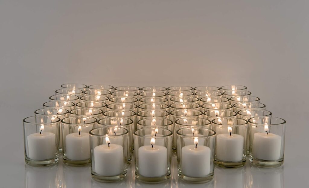 Luxurious Vanilla Scented Candles - Bulk Set of 72 Scented Votive Candles - Purple Color - 10-Hour Extended Burn Time (Glass Holders not Included) Luxurious Vanilla Scented Candles - Bulk Set of 72 Scented Votive Candles - Purple Color - 10-Hour Extended Burn Time (Glass Holders not Included)